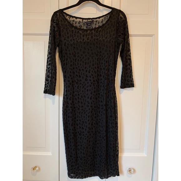 FC "Mini Simba Devore" black leopard print dress - Picture 1 of 6